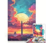 Rompecabezas de 1000 Piezas para Adultos Atardecer en Washington DC Juguete Educativo Ideal para Relajarse intelectualmente un Gran Regalo para los Amantes de los Videojuegos 50x75cm