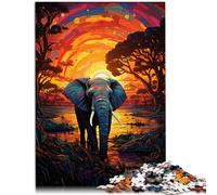 Rompecabezas de 1000 piezas para adultos, atardecer fantástico en un río, juguetes de hecho a sí mismo, 26 cm x 38 cm, regalo de cumpleaños, decoración de pared para adolescentes de 14 años y más