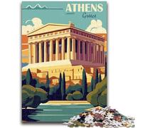 Rompecabezas de 1000 Piezas para Adultos, Atenas, Grecia 1000 Piezas para Adultos, desafío de Inteligencia Cerebral, Juguetes adictivos para decoración del hogar (26x38cm)