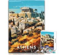 Rompecabezas de 1000 Piezas para Adultos,Atenas,Grecia,Paisaje Urbano,Juguete,Juego Intelectual para diversión Familiar,Regalo de cumpleaños,tamaño 38x26cm