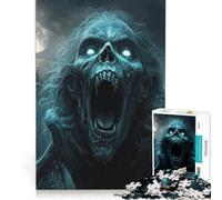Rompecabezas de 1000 Piezas para Adultos Aterrador Zombi en un Cementerio Juego de ingenio Interesante para Reducir el estrés Que Mejora el Amor Entre Parejas 38x52cm