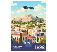 Rompecabezas De 1000 Piezas para Adultos Athens Greece Travel Rompecabezas para Adultos Juguete Decoración De Pared Regalos para Mujeres para Cumpleaños, Navidad 38x26cm/1000pcs