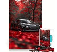 Rompecabezas de 1000 Piezas para Adultos,Audi R Negro,Bosque tuneado,Arte de Corte Fino,Juego de ingenio,Regalo para Momentos de Tranquilidad,Regalo Divertido de cumpleaños (50x75cm)