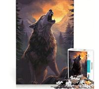 Rompecabezas de 1000 Piezas para Adultos Aullido de Lobo Juegos educativos Actividades Divertidas para Hacer en casa Ideal para cumpleaños y Navidad 50x75cm