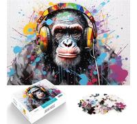 Rompecabezas de 1000 Piezas para Adultos Auriculares de Mono DJ Juguetes para aliviar el estrés Trato como Regalo para Toda la Familia 38x26cm
