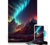 Rompecabezas de 1000 Piezas para Adultos Aurora Boreal,decoración de Corte preciso,Juguete de Desarrollo cognitivo,Juego de Tiempo Libre,Regalo de cumpleaños artístico (50x75cm)