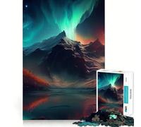 Rompecabezas de 1000 Piezas para Adultos Aurora Boreal Flawless Fit Art Brain Challenge Fun Rest Time Play Birthday Mind Gift (50x75cm)