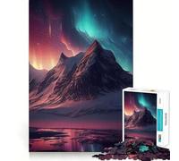 Rompecabezas de 1000 Piezas para Adultos Aurora Boreal Flawless Fit Art Brain Challenge Fun Rest Time Play Birthday Mind Gift (38x26cm)
