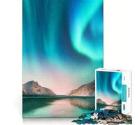 Rompecabezas de 1000 Piezas para Adultos Aurora Boreal,Islandia,Juego de ingenio,Divertido,Relajante,Ideal para cumpleaños (38x26cm)