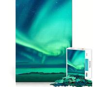 Rompecabezas de 1000 Piezas para Adultos Aurora Boreal Islandia Premium Cut Play Actividad Mental Inteligente Paz Diversión Cumpleaños Arte Juego (38x26cm)