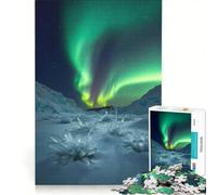 Rompecabezas de 1000 Piezas para Adultos: Aurora Boreal sobre Paisaje Helado Juegos Divertidos para la interacción Entre Padres e Hijos Regalo Ideal para quienes Buscan un desafío 50x75cm