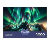 Rompecabezas De 1000 Piezas para Adultos Aurora Borealis Mountain Landscape Rompecabezas para Adultos Juego De Ingenio Carrera De Velocidad De Manos Regalos para Reducir El Estrés 52x38cm/1000pcs
