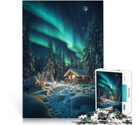 Rompecabezas de 1000 Piezas para Adultos Aurora Lodge Alivia el estrés Vacaciones en casa Matar el Tiempo Regalo Divertido 75x50cm