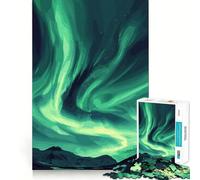 Rompecabezas de 1000 Piezas para Adultos Aurora Night Lights Premium Cut Play Actividad para la Mente Inteligente Paz Tiempo de diversión Cumpleaños Arte Juego (38x52cm)