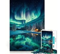 Rompecabezas de 1000 Piezas para Adultos Aurora Retreat Fine Edge Craft Thinking Fun Game Relax Game Play Regalo de cumpleaños para Aficionados (50x75cm)