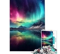 Rompecabezas de 1000 piezas para adultos Auroras boreales naturaleza desafío para el cerebro y la inteligencia Juguetes adictivos juegos relajantes aprendizaje educativo regalo de cumpleaños (75x50cm)