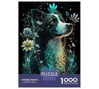Rompecabezas De 1000 Piezas para Adultos Australian Shepherd Dog Rompecabezas De Juguete Decoración De Pared Una Obra De Arte Cumpleaños Y Navidad 38x26cm/1000pcs