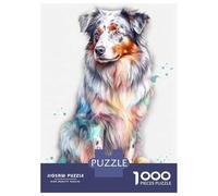 Rompecabezas De 1000 Piezas para Adultos Australian Shepherd Dog Rompecabezas para Adultos Juego Familiar Difícil Difícil Y Desafiante 70x50cm/1000pcs