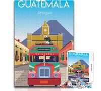 Rompecabezas de 1000 Piezas para Adultos, autobús de Antigua Guatemala, Juego de desafío único, análisis y lógica, Regalo Divertido, tamaño 38x52cm