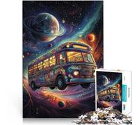 Rompecabezas de 1000 Piezas para Adultos “Autobús Espacial psicodélico” ，para y a Partir de 14 años Juego Familiar antiestrés desafío difícil Actividades Divertidas en casa, Regalos de cumpleaños,。