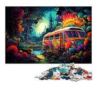 Rompecabezas de 1000 Piezas para Adultos, autobús psicodélico Colorido de la Jungla, Juguete Intelectual, Juego desafiante para Jugar en Familia, 1000 Piezas (75 x 50 cm)