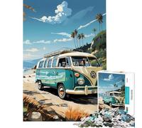 Rompecabezas de 1000 Piezas para Adultos Autobús VW Retro Ideal para la Playa y para Disfrutar de la Playa Juguetes adictivos para Cultivar la Paciencia Relajarse y Mejorar la Memoria Un Regalo