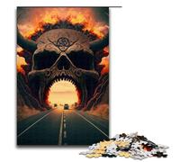 Rompecabezas de 1000 Piezas para Adultos Autopista al Infierno, Divertido Rompecabezas Familiar con póster a Juego y Hoja de Trivia, 1000 Piezas