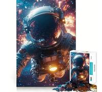 Rompecabezas de 1000 Piezas para Adultos Autorretrato de Astronauta en el Espacio Arte de Corte preciso Juego de ingenio Diversión para el Tiempo Libre Regalo Ideal para cumpleaños (50x75cm)