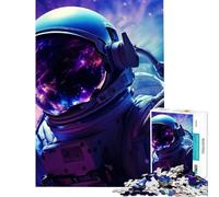 Rompecabezas de 1000 Piezas para Adultos Autorretrato de Astronauta en el Espacio Juego práctico Juguete Juego Intelectual Obra de Arte Regalo de cumpleaños (tamaño 50x75cm)