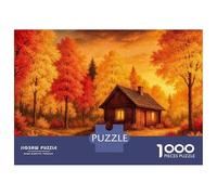 Rompecabezas De 1000 Piezas para Adultos Autumn Cabin in The Woods Rompecabezas para Adultos Juegos Divertidos Regalo De Cumpleaños Diversión En Casa Actividades, 52x38cm/1000pcs