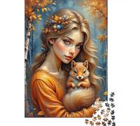 Rompecabezas De 1000 Piezas para Adultos Autumn Enchanted Forest Squirrel Rompecabezas para Adultos Juegos De Relajación Desafío Difícil Ayuda A Ejercitar El Cerebro 38x26cm/1000pcs