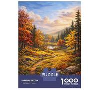 Rompecabezas De 1000 Piezas para Adultos Autumn Landscape with Path and Lake Rompecabezas para Adultos Juegos Divertidos Análisis Y Lógica Regalos para Amigos Y Familiares 70x50cm/1000pcs