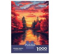 Rompecabezas De 1000 Piezas para Adultos Autumn Sunset Landscape-2 Rompecabezas para Adultos Juegos Familiares Carrera De Velocidad Manual Regalo De Cumpleaños, Regalos, 52x38cm/1000pcs