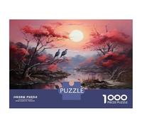 Rompecabezas De 1000 Piezas para Adultos Autumn Sunset Landscape with Birds Rompecabezas Práctico Juego Decoración del Hogar Cumpleaños Y Navidad 52x38cm/1000pcs