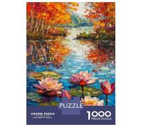 Rompecabezas De 1000 Piezas para Adultos Autumn Water Lily Pond Rompecabezas para Adultos Juego Familiar Mejora La Memoria Regalos Y Cumpleaños Únicos 52x38cm/1000pcs