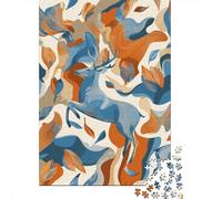 Rompecabezas De 1000 Piezas para Adultos Autumnal Deer Art Print Rompecabezas para Adultos Juegos Relajantes El Montaje De Patrones 52x38cm/1000pcs