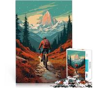 Rompecabezas de 1000 Piezas para Adultos Aventura en Bicicleta de montaña Diversión Familiar Toda la Familia. 75x50cm
