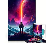 Rompecabezas de 1000 Piezas para Adultos Aventuras de astronautas Arte de Corte preciso Juego de ingenio Diversión para el Tiempo Libre Regalo Ideal para cumpleaños (38x26cm)