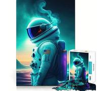 Rompecabezas de 1000 Piezas para Adultos,Aventuras de astronautas,Juego de ensamblaje preciso,Juego de concentración,Regalo fácil,Tiempo Libre,Diversión,Arte navideño,Exhibición (38x26cm)