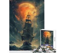 Rompecabezas de 1000 Piezas para Adultos Aventuras en Barcos Piratas Juguetes de Bricolaje Regalo Divertido Juegos Familiares con Piezas de Formas aleatorias Totalmente entrelazadas tamaño 38x26cm