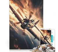 Rompecabezas de 1000 Piezas para Adultos Avión de Combate clásico Juegos educativos Carrera de Velocidad Manual Toda la Familia 38x26cm