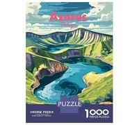 Rompecabezas De 1000 Piezas para Adultos Azores Portugal Landscape Illustration Rompecabezas para Adultos Juego De Ingenio Corte De Precisión Desafiante De Completar 70x50cm/1000pcs