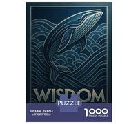 Rompecabezas De 1000 Piezas para Adultos Azure Whale Wisdom Art Deco Rompecabezas De Juguete Decoración De Pared Una Obra De Arte Cumpleaños Y Navidad 52x38cm/1000pcs