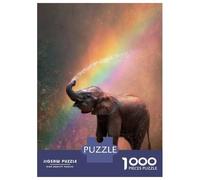 Rompecabezas De 1000 Piezas para Adultos Baby Elephant Rainbow Shower Rompecabezas para Adultos Juegos De Relajación Desafío Difícil Ayuda A Ejercitar El Cerebro 70x50cm/1000pcs