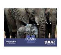 Rompecabezas De 1000 Piezas para Adultos Baby Elephant with Family Rompecabezas para Adultos Juguetes Antiestrés Difícil Difícil Y Desafiante 38x26cm/1000pcs
