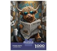 Rompecabezas De 1000 Piezas para Adultos Baby Highland Cow Toilet Rompecabezas Juguetes Antiestrés Decoración del Hogar Difícil Y Desafiante 70x50cm/1000pcs