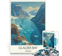 Rompecabezas de 1000 Piezas para Adultos: Bahía Glaciar, Alaska Juego de ingenio Interesante Forma de Reducir el estrés Cada Pieza es única 38x52cm