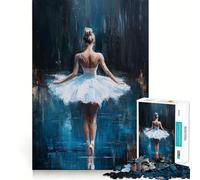 Rompecabezas de 1000 Piezas para Adultos Bailarina de Ballet en Azul Arte de Corte preciso Juego para desarrollar la Mente Diversión y Entretenimiento Regalo de cumpleaños (38x52cm)