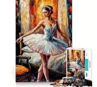 Rompecabezas de 1000 Piezas para Adultos Bailarina de Ballet en una habitación Juego de Corte Premium Actividad para la Mente Inteligente Tiempo de Paz y diversión Cumpleaños Arte y Juego (38x52cm)