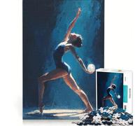 Rompecabezas de 1000 Piezas para Adultos: Bailarina en un Cuadro con Foco Azul, Juego de ingenio, Interesante para Reducir el estrés y Mejorar el Amor Entre Parejas 38x26cm